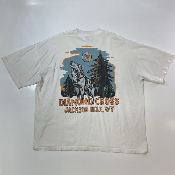 Diamond Cross Ranch Jackson Hole Shirt Men’s 2XL White Western Ski Snowboard - Picture 8 of 8